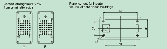 HDD-042-M     HDD-042-F Connectors Product Outline Dimensions