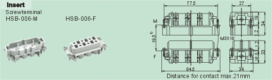 HSB-006-M     HSB-006-F Relays Product Outline Dimensions