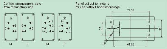 HK-004/0-M     HK-004/0-F Connectors Product Outline Dimensions