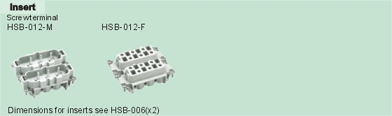 HSB-012-M     HSB-012-F Connectors Product Outline Dimensions