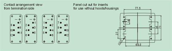 HSB-012-M     HSB-012-F Connectors Product Outline Dimensions