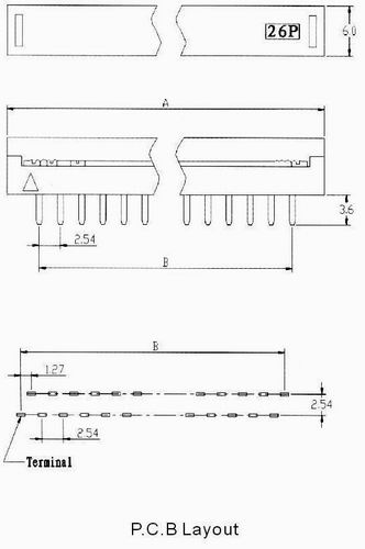 Dip plug connector type Connectors Product Outline Dimensions