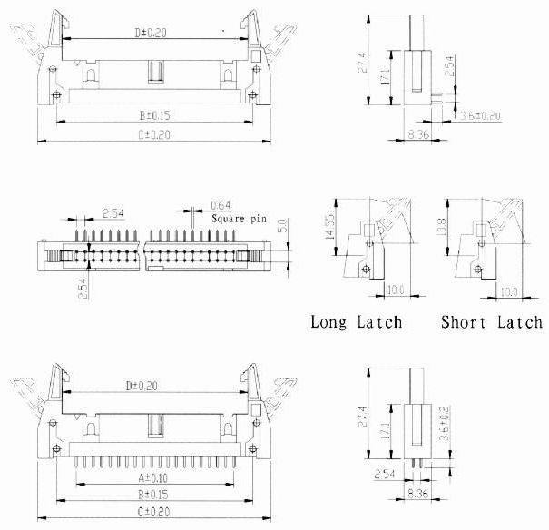 Din Connector Connectors Product Outline Dimensions