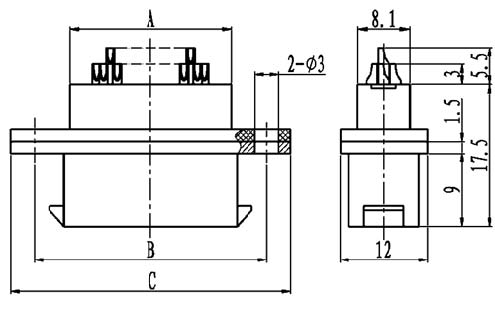 J24H common receptacle connectors Connectors Product Outline Dimensions