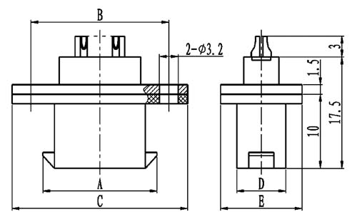 J24H typeⅡreceptacle connectors Connectors Product Outline Dimensions