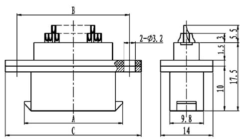 J24H typeⅡreceptacle connectors Connectors Product Outline Dimensions