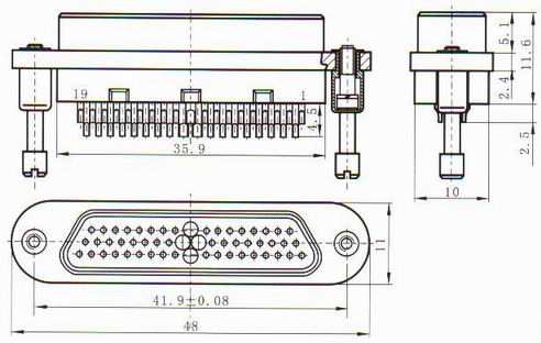 J69 series Connectors Product Outline Dimensions