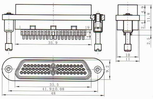 J69 series Connectors Product Outline Dimensions