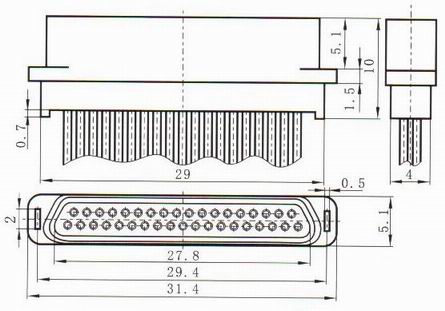 J74 series Connectors Product Outline Dimensions