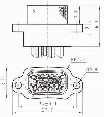 J78 series Connectors Product Outline Dimensions