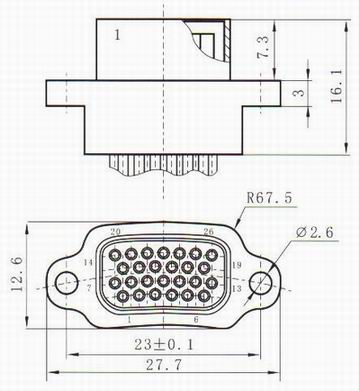 J78 series Connectors Product Outline Dimensions