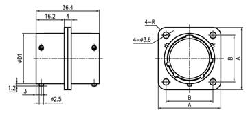 Y11 series  Connectors Outline Mounting Dimensions