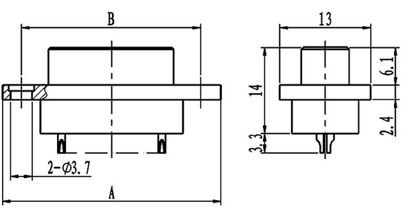 J29A common solder contact connectors Connectors Outline Dimensions of Plug