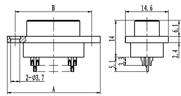 J29A common solder contact connectors Connectors Outline Dimensions of Plug