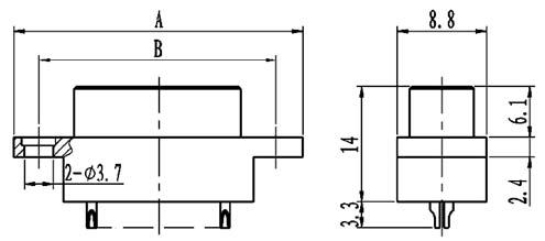 J29A type -A solder contact connectors Connectors Outline Dimensions of Plug