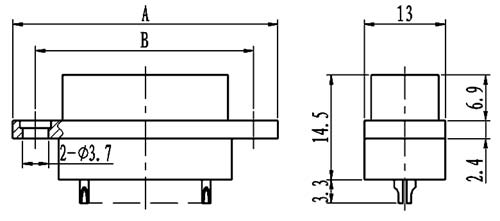 J29A type -A solder contact connectors Connectors Outline Dimensions of Receptacle