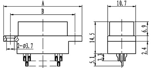 J29A type -A solder contact connectors Connectors Outline Dimensions of Receptacle