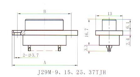 J29M solder contact connectors Connectors Outline Dimensions of Plug