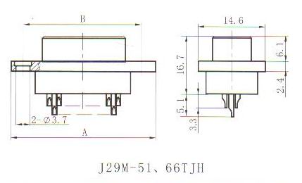 J29M solder contact connectors Connectors Outline Dimensions of Plug