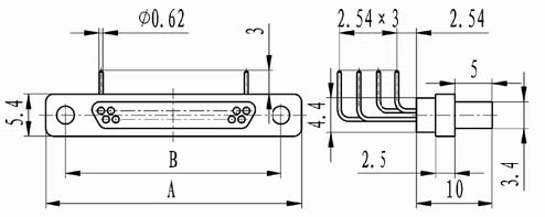 J30 right angle contact for PCB connectors Connectors Product Outline Dimensions