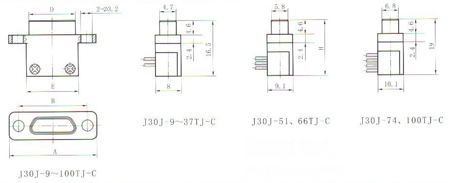 J30J type –C crimp contact connectors Connectors Plug