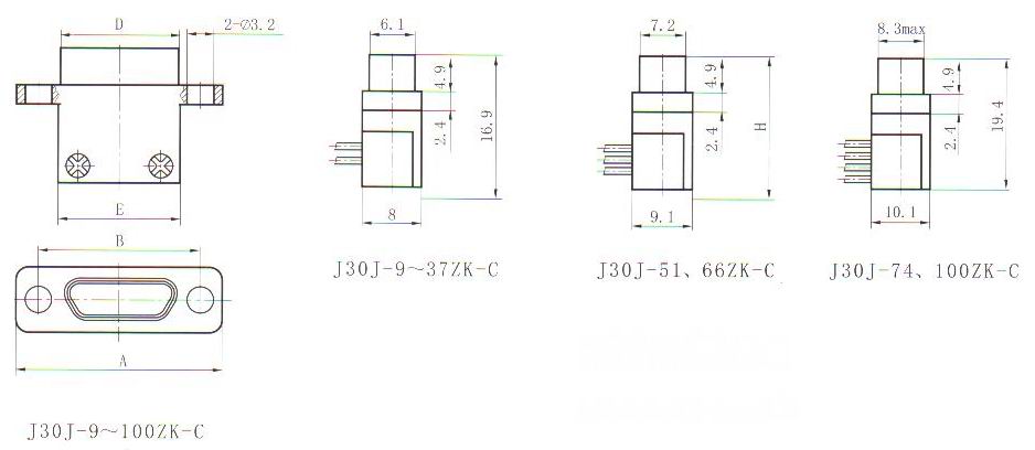 J30J type –C crimp contact connectors Connectors Receptacle