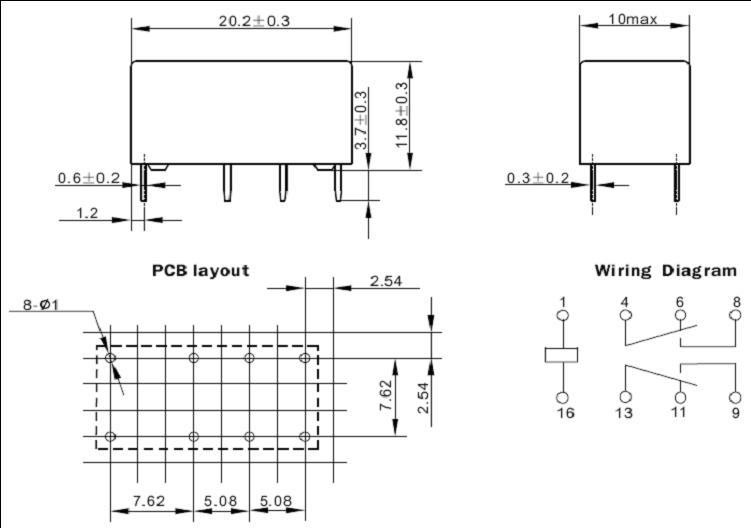 DSY2Y-RELAY Relays Product Outline Dimensions