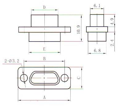 J30J type (9.6, 11.6) crimp contact connectors Connectors Receptacle