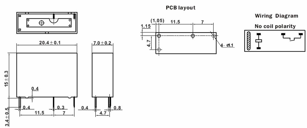 SRB-RELAY Relays Product Outline Dimensions