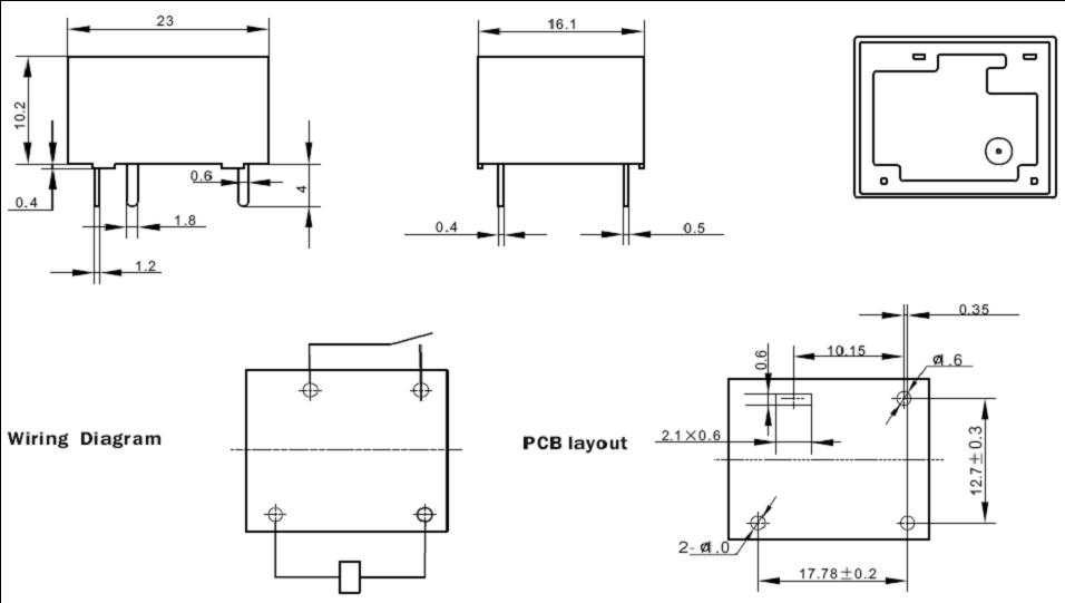 SPA-RELAY Relays Product Outline Dimensions