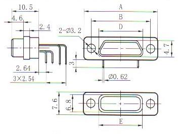 J30J right angle contact for PCB W  Connectors Plug