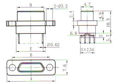 J30J in-line contact for PCB N Connectors Plug