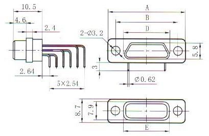 J30J right angle contact for PCB W  Connectors Plug