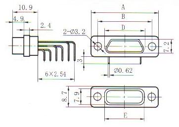 J30J right angle contact for PCB W  Connectors Receptacle