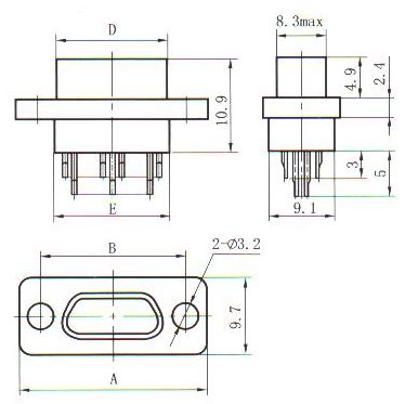 J30J solder contact S  Connectors Receptacle