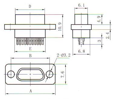 J30J solder contact S  Connectors Receptacle