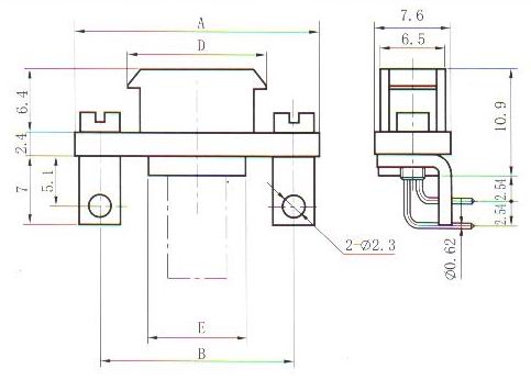 J30J variation of type A-ZKW-J in-line contact for PCB Connectors Receptacle