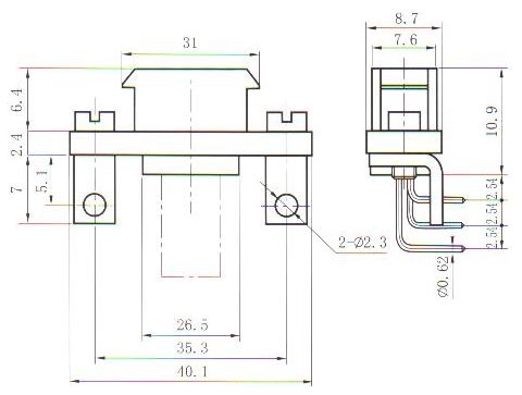 J30J variation of type A-ZKW-J in-line contact for PCB Connectors Receptacle