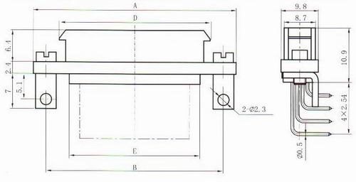 J30J variation of type A-ZKW-J in-line contact for PCB Connectors Receptacle