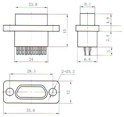 J30JM-ZKS solder contact connectors sealed with glue Connectors Receptacle