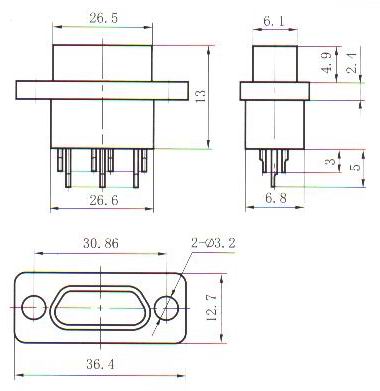 J30JM-ZKS solder contact connectors sealed with glue Connectors Receptacle