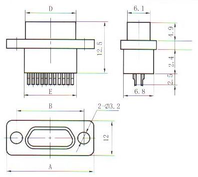 J30JM1-ZKS solder contact connectors sealed with agglutination glass Connectors Receptacle