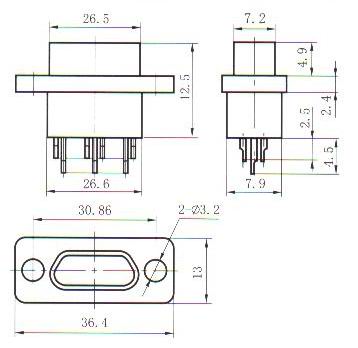 J30JM1-ZKS solder contact connectors sealed with agglutination glass Connectors Receptacle