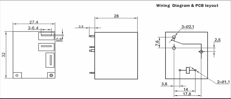 SLC-RELAY Relays Product Outline Dimensions