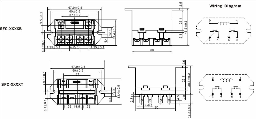 SFC-RELAY Relays Product Outline Dimensions