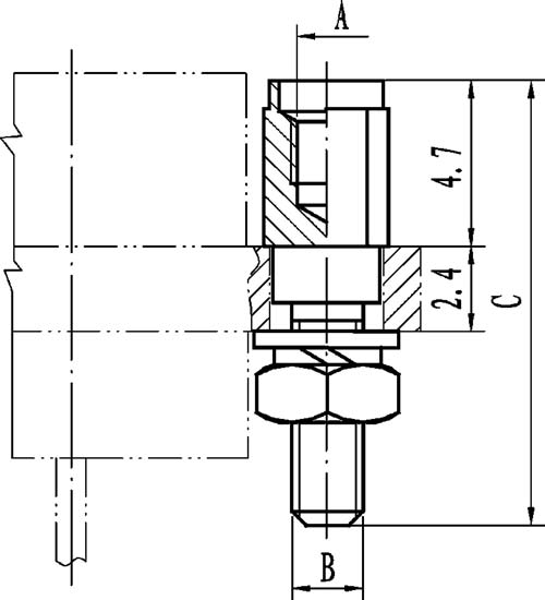 J30J fixation end retaining member Connectors Product Outline Dimensions