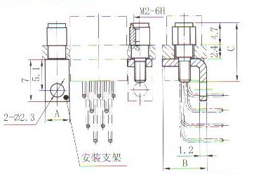 J30J fixation end retaining member Connectors Product Outline Dimensions