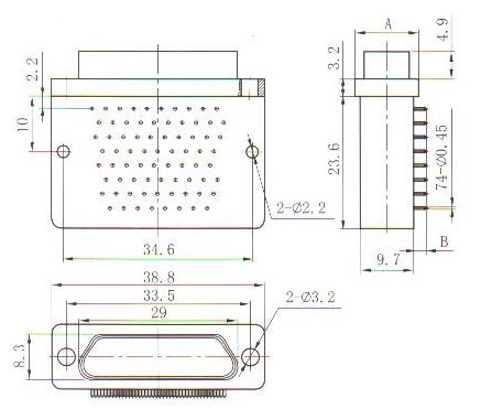 J30J fixation end retaining member Connectors Product Outline Dimensions