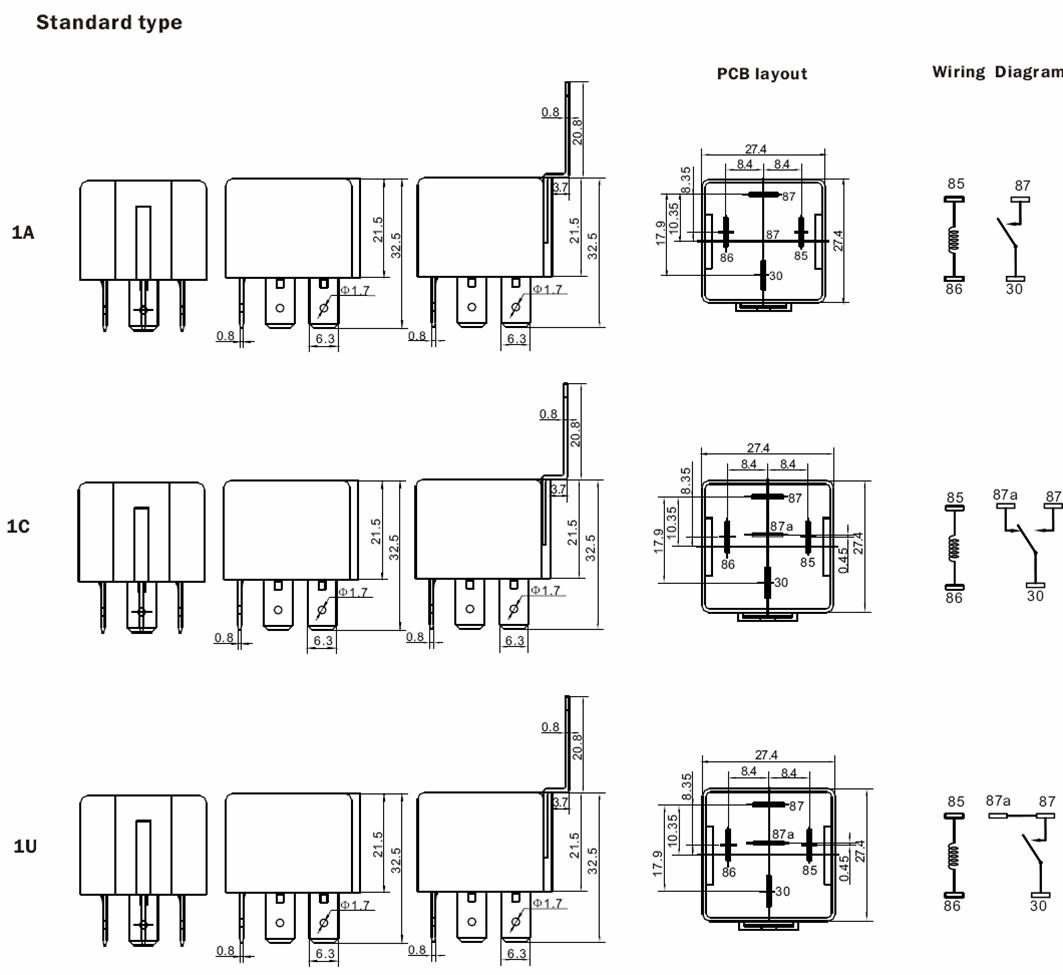 SARE-RELAY Relays Product Outline Dimensions