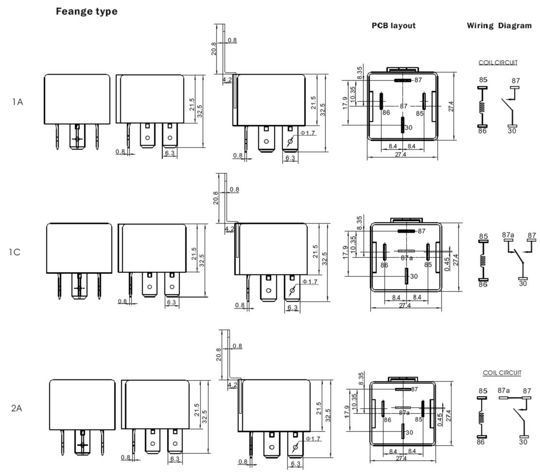 SARE-RELAY Relays Product Outline Dimensions